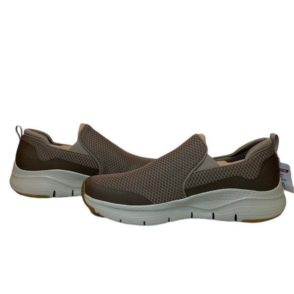 Skechers ARCH FIT BANLIN 232043/TPE Taupe Brown Slip On Walking Shoes Mens Sz 13 - Picture 9 of 11